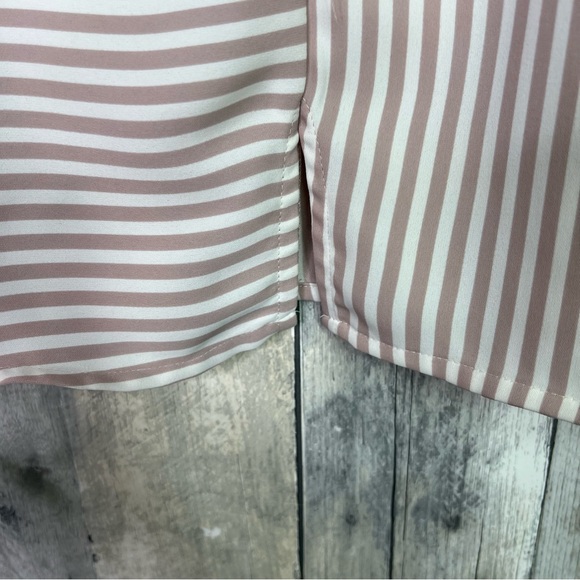 EXPRESS Multi Striped Taupe White Top Dolman Sleeves Size XS - Picture 4 of 8